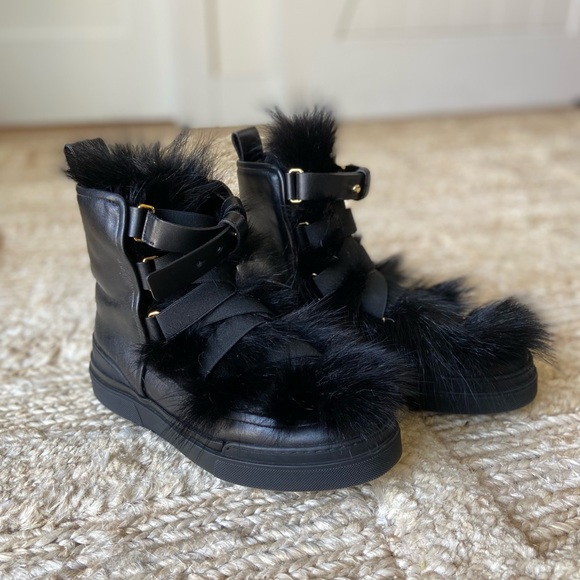 NWOB black Balmain fur boots/sneaker - 38 - Picture 10 of 10